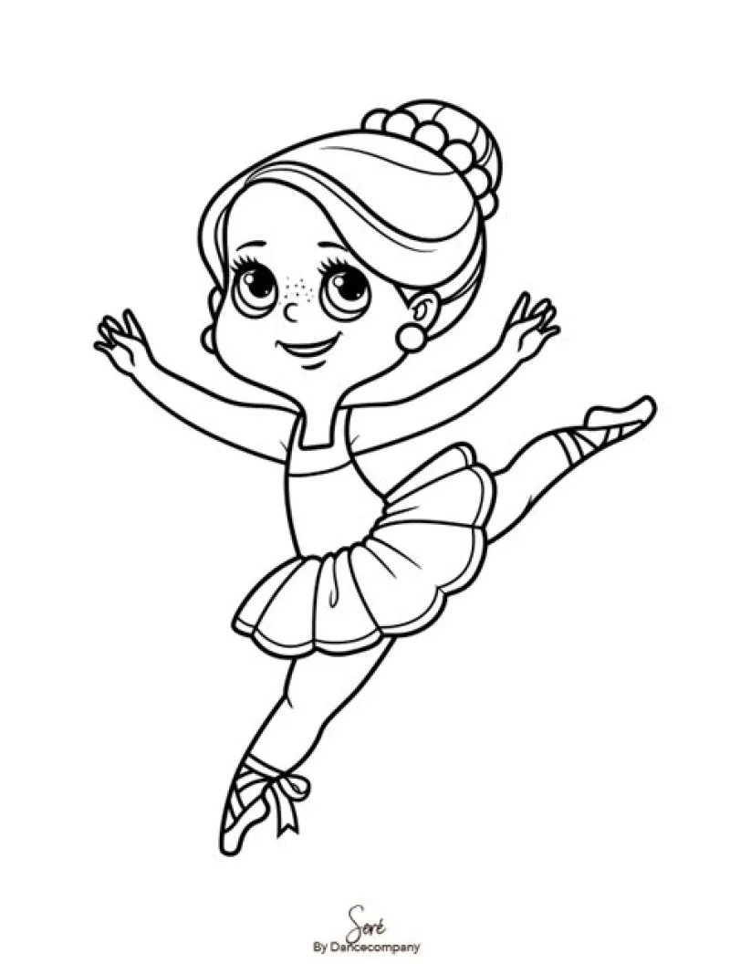 Børn Dansebutikken Andet Til Ballet|Balletting Børn-A5 balletkort til at farvelægge - 9 stk i en pakke