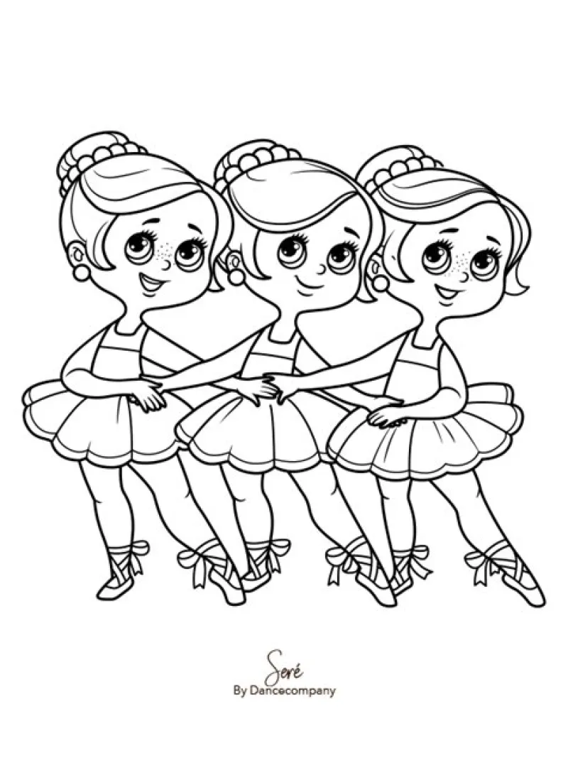 Børn Dansebutikken Andet Til Ballet|Balletting Børn-A5 balletkort til at farvelægge - 9 stk i en pakke