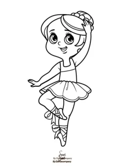 Børn Dansebutikken Andet Til Ballet|Balletting Børn-A5 balletkort til at farvelægge - 9 stk i en pakke