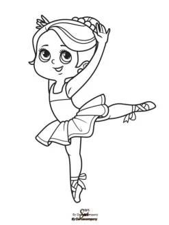 Børn Dansebutikken Andet Til Ballet|Balletting Børn-A5 balletkort til at farvelægge - 9 stk i en pakke