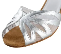 Dame Dansebutikken Brudesko|Salsasko Damer-Anna Kern sølv dansesko 3,5 cm hæl