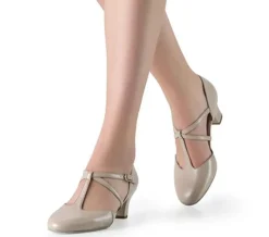 Dame Dansebutikken Tangosko Damer|Social Dansesko-Beige skind Naia dame dansesko Werner Kern