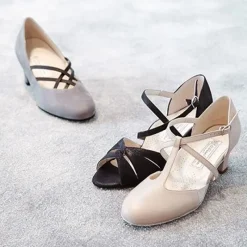 Dame Dansebutikken Salsasko Damer|Tangosko Damer-Blå Ebony dansesko i ruskind Werner Kern