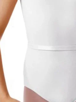 Børn Dansebutikken Dragter Piger|Balletdragter Børn-Bloch hvid dragt m.bælte u. ærme til piger