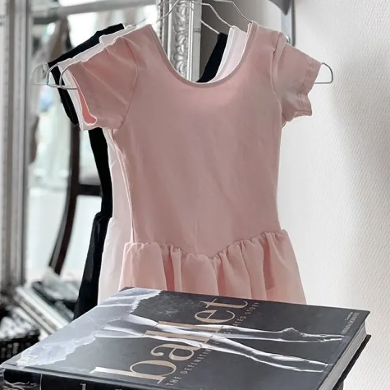 Børn Dansebutikken Gymnastikkjole Piger|Balletkjole Piger-Bloch rosa dragt m.chiffon skørt til piger