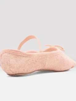 Dansebutikken Balletsko Bløde-Bloch rosa skind balletsko med glimmer