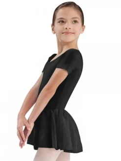 Børn Dansebutikken Gymnastikkjole Piger|Balletkjole Piger-Bloch sort dragt m.chiffon skørt til piger