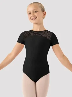 Børn Dansebutikken Dragter Piger|Balletdragter Børn-Bloch sort dragt med flotte udskæringer og mesh