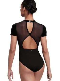 Dame Dansebutikken Dragter Til Skøjteløb|Dragter Damer-Bloch sort dragt med korte ærmer