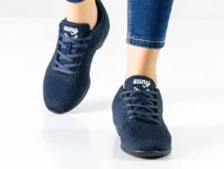 Dame Dansebutikken Salsasko Damer|Swingsko Damer-Blåsorte sneaker åndbar strik til damer - Suny