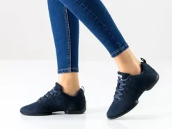 Dame Dansebutikken Salsasko Damer|Swingsko Damer-Blåsorte sneaker åndbar strik til damer - Suny