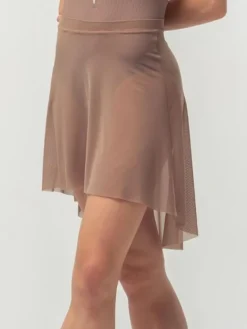 Dame Dansebutikken Skørter Til Skøjteløb|Ballet Underdele Damer-Brunt pull on mesh skørt fra Mara Dancewear