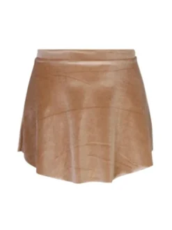 Dame Dansebutikken Skørter Til Skøjteløb|Ballet Underdele Damer-Camel farvet pull on velour skørt fra Mara Dancewear