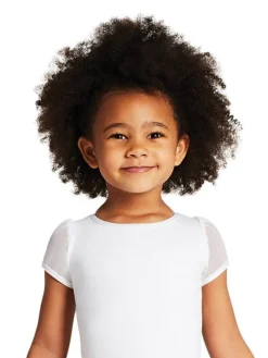 Børn Dansebutikken Dragter Piger|Balletdragter Børn-Capezio hvid dragt med puf ærmer til piger