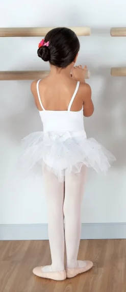 Børn Dansebutikken Balletkjole Piger-Capezio hvid dragt og tutu skørt i et