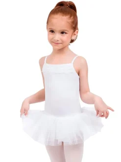 Børn Dansebutikken Balletkjole Piger-Capezio hvid tutudragt med flæser til piger
