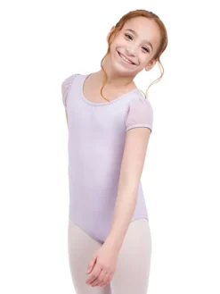 Børn Dansebutikken Dragter Piger|Balletdragter Børn-Capezio lys lavendel dragt med puf ærmer til piger