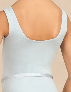 Børn Dansebutikken Dragter Piger|Balletdragter Børn-Capezio lyseblå dragt med bælte til piger