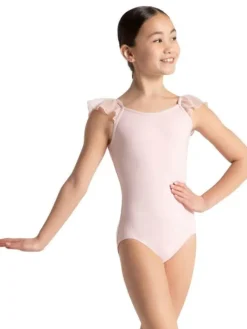 Børn Dansebutikken Dragter Piger|Balletdragter Børn-Capezio lyserød dragt med flæse ærmer til piger