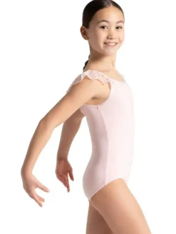 Børn Dansebutikken Dragter Piger|Balletdragter Børn-Capezio lyserød dragt med flæse ærmer til piger