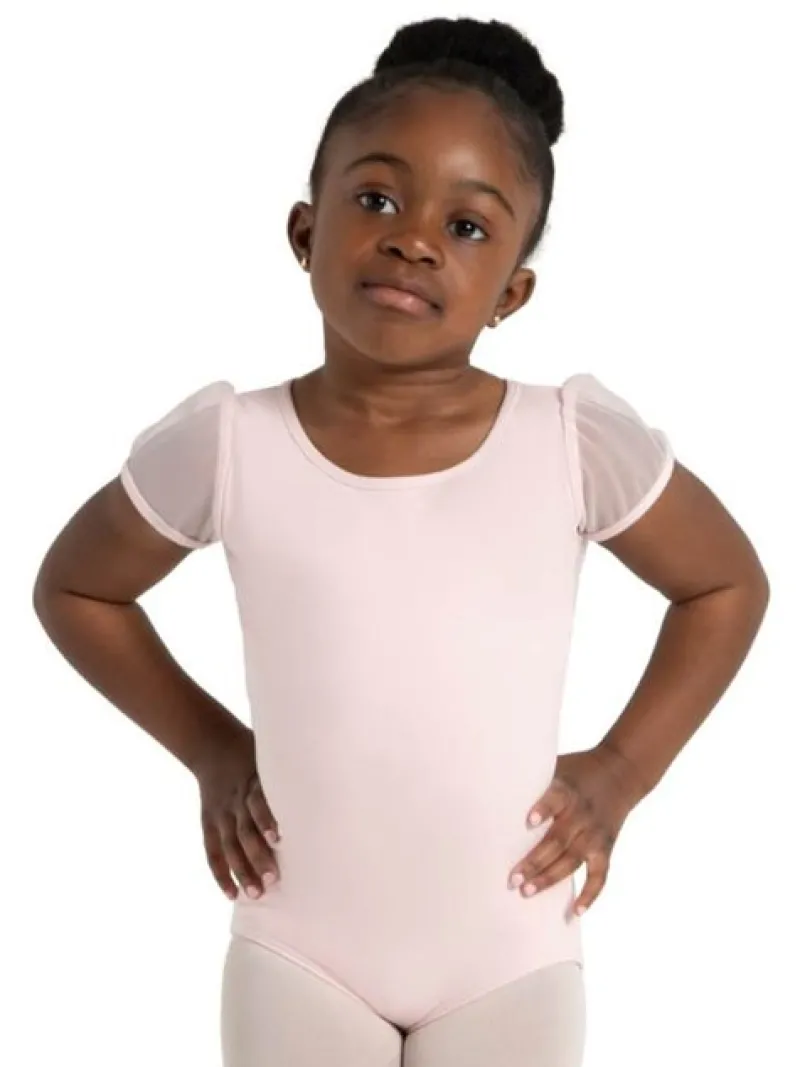 Børn Dansebutikken Dragter Piger|Balletdragter Børn-Capezio lyserød dragt med puf ærmer til piger
