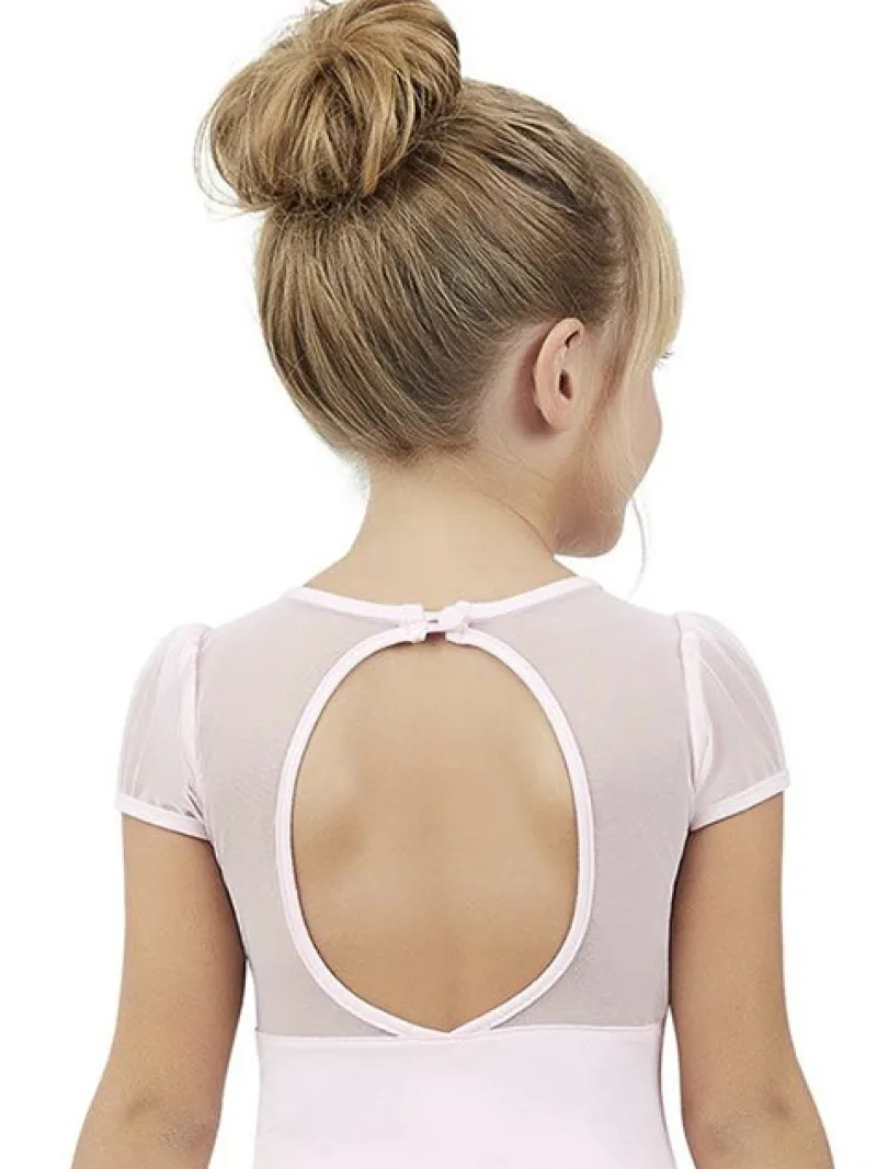 Børn Dansebutikken Dragter Piger|Balletdragter Børn-Capezio lyserød dragt med puf ærmer til piger