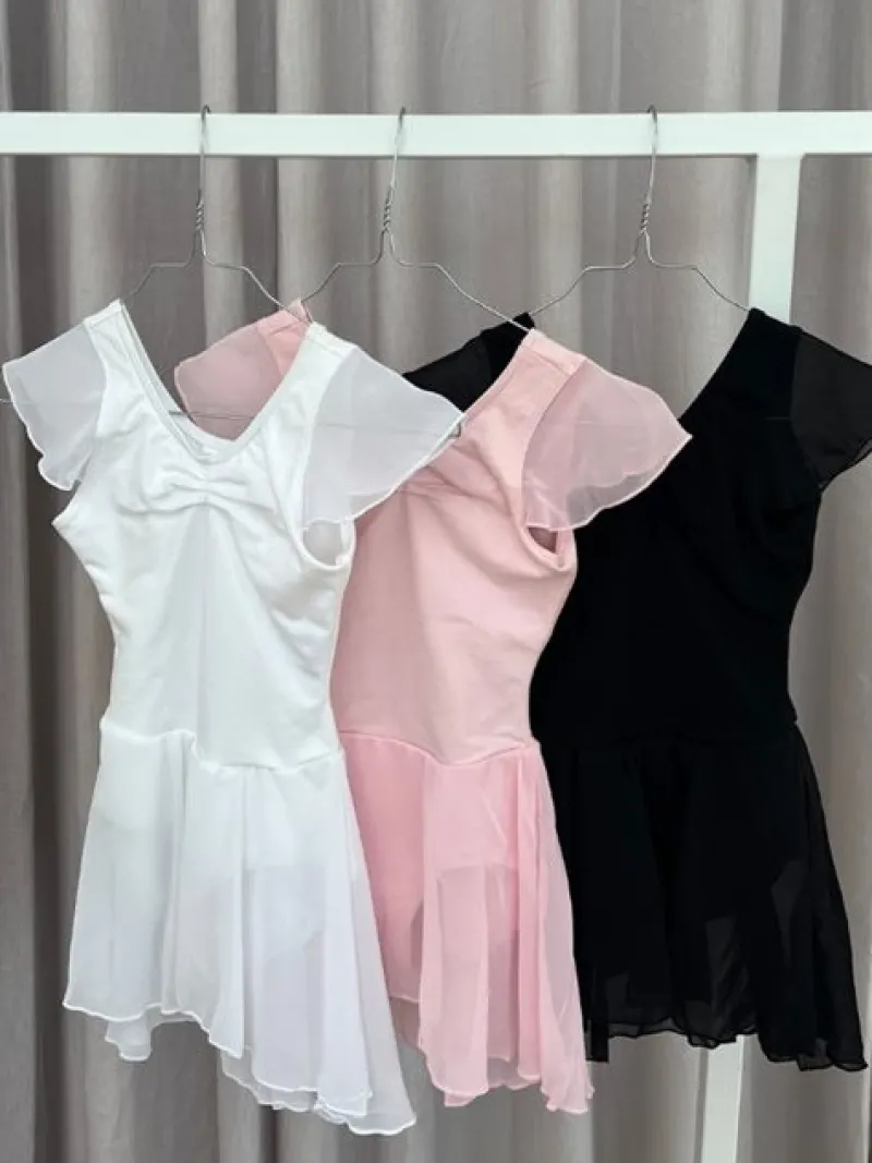 Børn Dansebutikken Gymnastikkjole Piger|Balletkjole Piger-Capezio rosa dragt m.chiffon skørt til piger