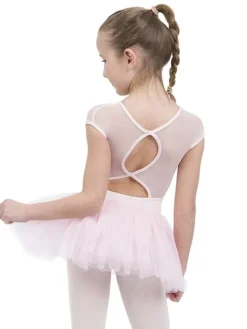 Børn Dansebutikken Balletkjole Piger-Capezio rosa dragt med påsyet tutu skørt
