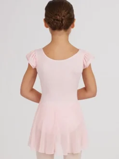Børn Dansebutikken Gymnastikkjole Piger|Balletkjole Piger-Capezio rosa dragt m.skørt og puf ærmer til piger
