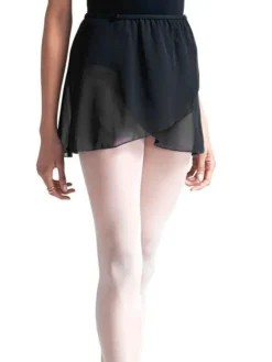 Dame Dansebutikken Underdele Damer|Ballet Underdele Damer-Capezio sort chiffon wrap skirt