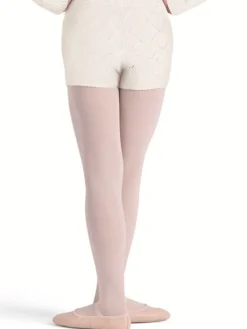 Børn Dansebutikken Ballet Underdele Børn-Cremefarvet bomulds strik shorts til piger Bloch
