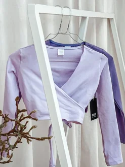 Børn Dansebutikken Ballet Toppe Børn-Cross-over lyselilla overdel til piger Bloch