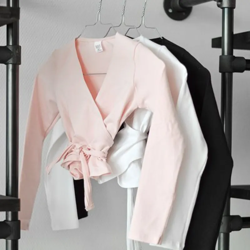 Børn Dansebutikken Ballet Toppe Børn-Cross-over rosa overdel til piger Bloch