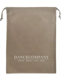 Dansebutikken Dansetasker|Dansesko Tilbehør-Dancecompany sandfarvet skopose med logo