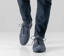 Dansebutikken Tangosko Herrer|Salsasko Herrer-Dansesko flot blå ruskind Werner Kern