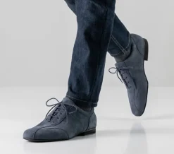 Dansebutikken Tangosko Herrer|Salsasko Herrer-Dansesko flot blå ruskind Werner Kern