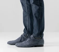 Dansebutikken Tangosko Herrer|Salsasko Herrer-Dansesko flot blå ruskind Werner Kern