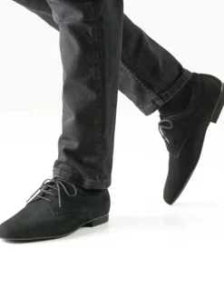 Dansebutikken Tangosko Herrer|Salsasko Herrer-Dansesko sort lækker ruskind Werner Kern