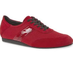 Dansebutikken Tangosko Herrer|Salsasko Herrer-Diamant rød dansesneaker vario spin sål til herrer