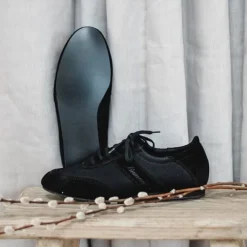 Dansebutikken Tangosko Herrer|Salsasko Herrer-Diamant sorte dansesneaker vario spin sål til herrer