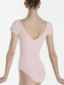 Dame Dansebutikken Balletdragter Damer-Dragt med korte ærmer i lyserød fra Wear Moi