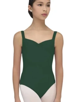 Børn Dansebutikken Balletdragter Børn-Dragt med tank stropper og rynk i mørk grøn fra Wear Moi til piger