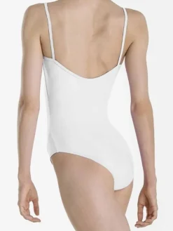 Dame Dansebutikken Balletdragter Damer-Dragt med tynde stropper og rynk i hvid fra Wear Moi