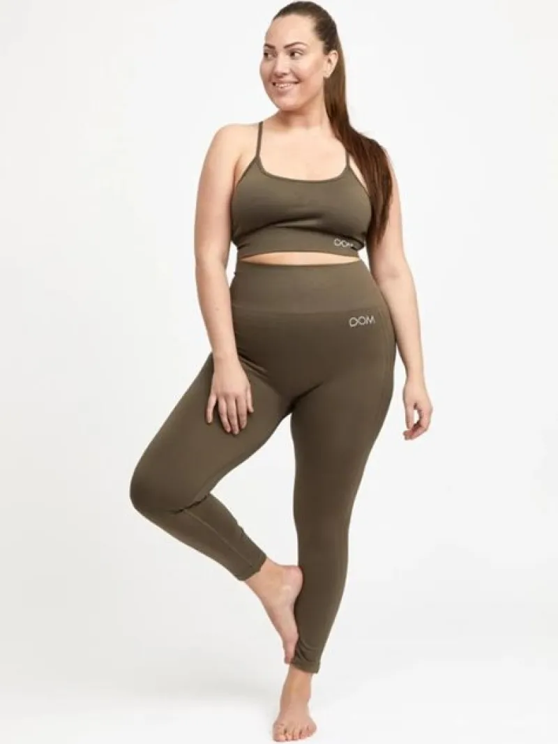 Dansebutikken Pilates Bukser/leggings|Yogabukser-Drop of mindfulness olivengrønne seamless leggings