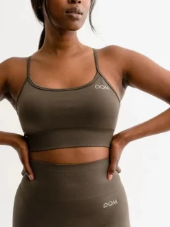 Dame Dansebutikken Yogatoppe|Overdele Damer-Drop of mindfulness seamless sports top olivengrøn