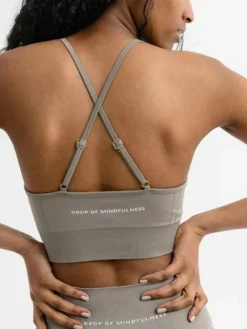 Dame Dansebutikken Yogatoppe|Overdele Damer-Drop of mindfulness seamless sports top salvie grøn