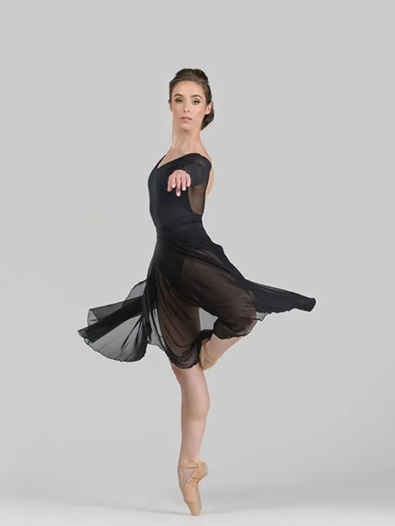 Dame Dansebutikken Ballet Underdele Damer-Flot sort langt balletskørt fra BalletRosa