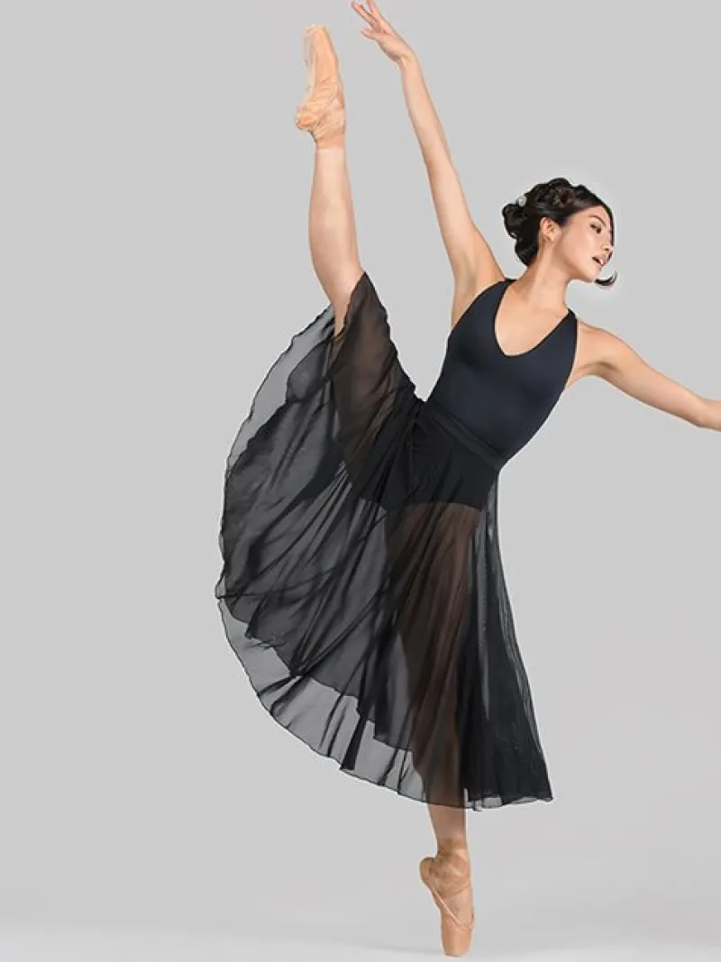 Dame Dansebutikken Ballet Underdele Damer-Flot sort langt balletskørt fra BalletRosa