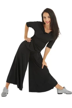 Dame Dansebutikken Danseunderdele Damer-Flotte sorte bukser m.vidde - Ready4dance