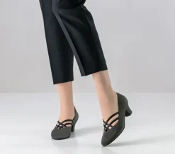 Dame Dansebutikken Standardsko Damer|Social Dansesko-Grå ruskind dame dansesko Anke Werner Kern